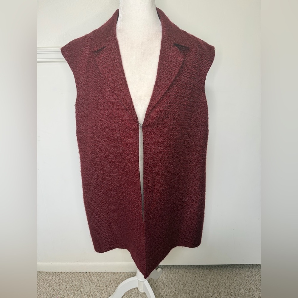 Coldwater Creek Deep Red Sleeveless Cardigan size 18